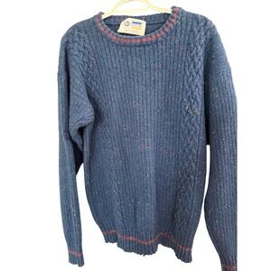 VTG Arrow Dover Wool Confetti Fleck Sweater Blue Men L Blue Grandpa Fisherman